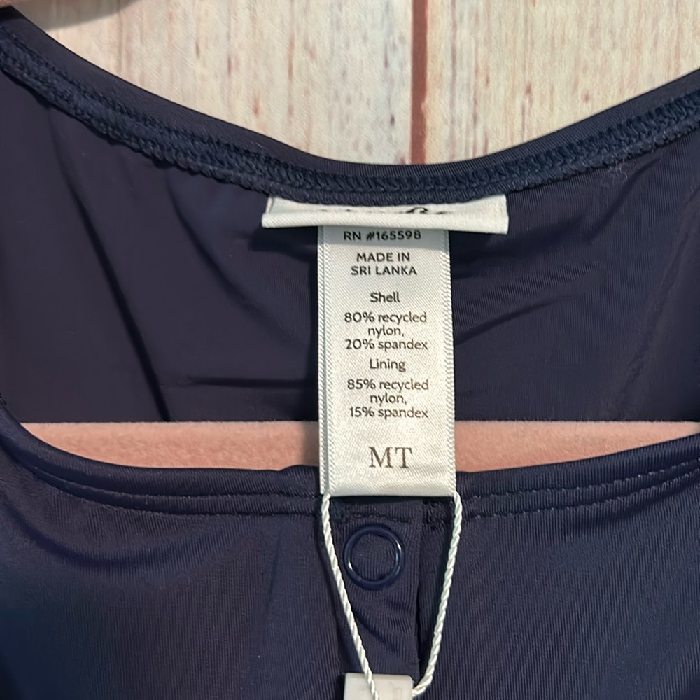 ANDIE Navy Henley One-Piece Swimsuit - Picture 8 of 10